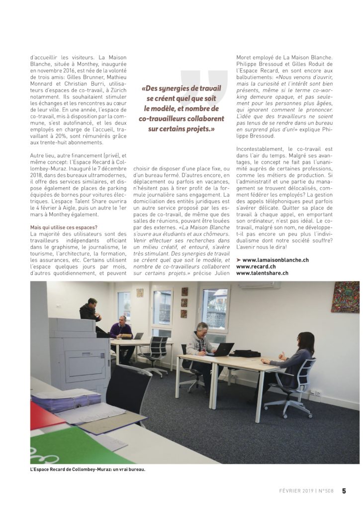 article coworking le vendredi monthey